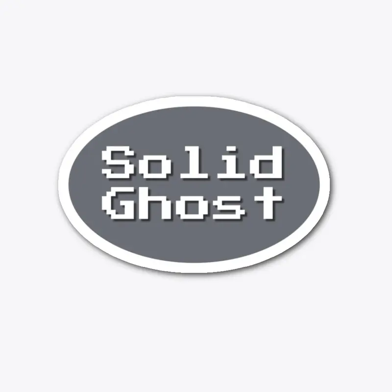 Solid Ghost 8-bit logo sticker