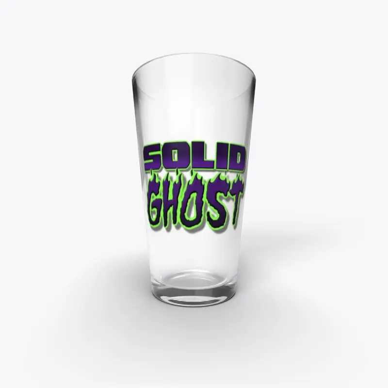 Solid Ghost Pint Glass purple logo